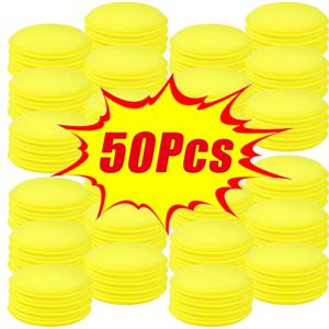 12Pcs 자동차 폼 스폰지 왁스 애플리케이터 청소 자세히 패드 자동차 왁싱 연마 패드 홈 세차 케어 10cm 자동차 청소 키트