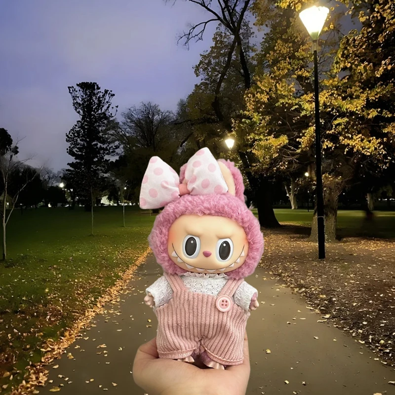 15/17cm 라부부 V1 V2 인형 의류 패션 후드티와 바지 세트 한국 아이돌 트렌디 DIY 인형 의류 액세서리 장난감 선물