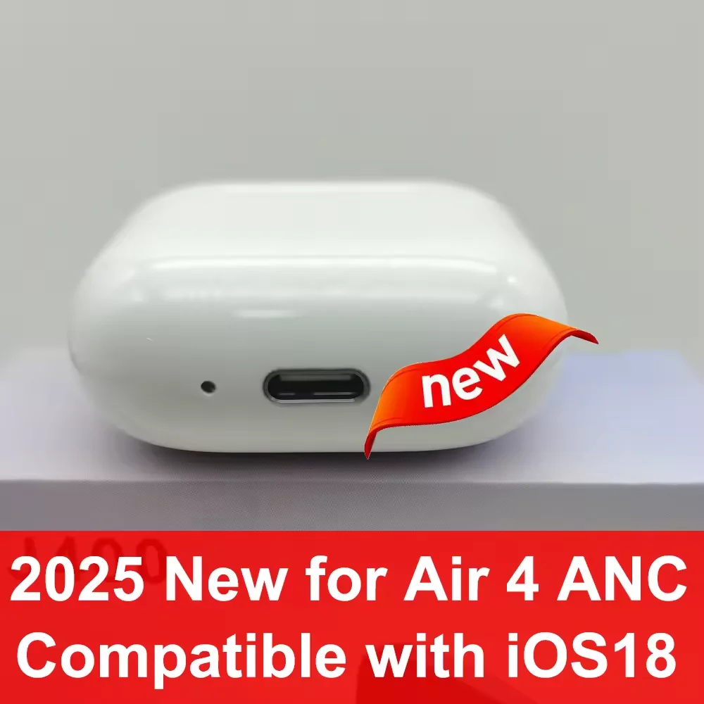 2025 새로운 IOS18 ANC Pro 2 무선 블루투스 이어 버드 능동형 소음 제거 게임 핸즈프리 헤드셋 이어폰 USB-C 유형 케이블
