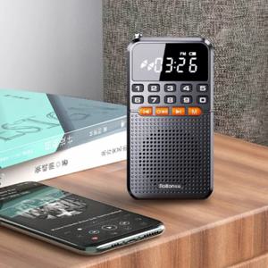 AM/FM 미니 블루투스 스피커 휴대용 라디오 LED 손전등 포켓 라디오 수신기 블랙 워크맨 TF 카드 음악 플레이어 하이킹 가기
