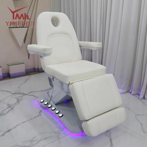 다기능 편안한 미용 침대 의자 조절 가능한 흰색 3 모터 전동 살롱 미용 침대 세트 (클리닉 미용용)