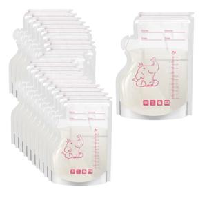 50pcs 모유 저장 가방 사전 살균 누출 방지 BPA 무료 파우치 일회용 모유 저장 펌핑 냉동 코끼리