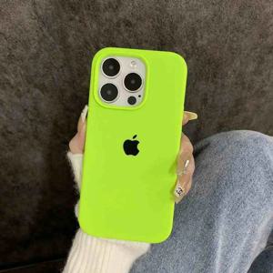 아이폰 16 13 11 12 14 15 Pro Max X XR XS Max 7 8 Plus 애플 케이스용 오리지널 리퀴드 실리콘 케이스 (풀 로고 커버, 박스 포함)