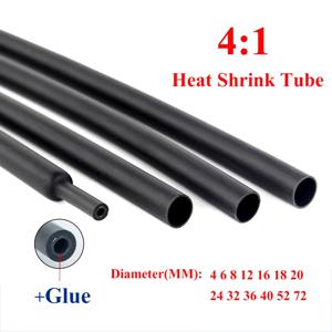 4mm-72mm 4:1 열수축 튜브(접착제 튜브 포함) 접착제 라이닝 이중 벽 열수축 수축 랩 와이어 케이블 슬리브 키트