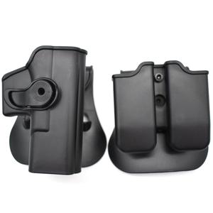 IMI 총 홀스터 방어 유지 GL 17 gen 1- 4 9mm 더블 매거진 파우치 용 전술 총 홀스터