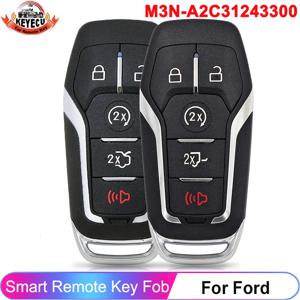 포드 퓨전 익스플로러 엣지 머스탱 F150 F250 2015 2016 2017 M3N-A2C 용 KEYECU 5 버튼 31243300   스마트 ID49 902MHz 원격 열쇠 고리