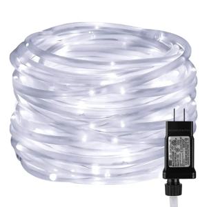 크리스마스 LED 로프 빛 저전압 8 모드 방수 12M 100LED 야외 투명 튜브 빛 로프 및 데크 파티오 정원에 대 한 문자열