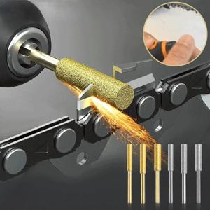 10/20pcs 다이아몬드 코팅 원통형 버 4/4.8/5.5mm 전기 톱 숫돌 스톤 파일 체인 톱 조각 연삭 도구를 선명하게