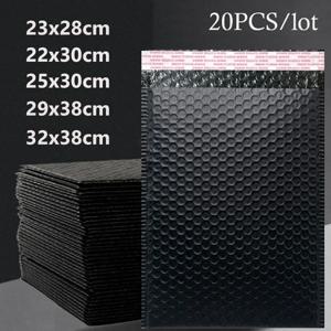 20 개/몫 블랙 화이트 폼 봉투 가방 셀프 인감 버블 메일러 패딩 봉투 선물 버블 메일 링 가방 배송 패키지 가방