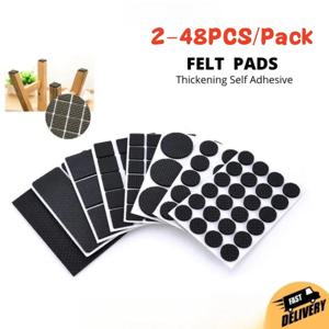 2-48PCS 자기 접착 의자 테이블 다리 펠트 패드 가구 발 매트 스티커 바닥 스크래치 보호기 커버 카펫 안티 슬립 범퍼
