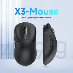 X3 PixArt PAW3395 Bluetooth 마우스 2.4G 삼중 모드 연결, 26000dpi, 650IPS, 49g 경량 매크로 게임용 마우스
