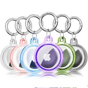 방수 분실 방지 키 체인 홀더 Apple Airtag 개 고양이 애완 동물 고리 키 추적기 보호 전체 커버에 대 한 투명 TPU 케이스