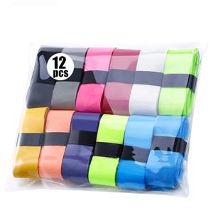 12pcs Anti-Slip 테니스 배드민턴 라켓 그립 테이프 땀 흡수성 모든 라켓, 배드민턴 라켓을위한 보안 홀드