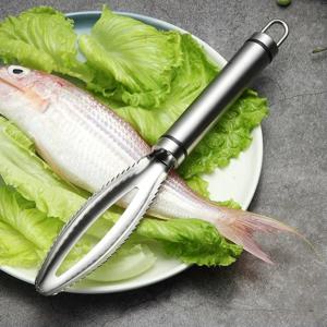 새로운 스테인레스 물고기 비늘 긁는 강판 빠른 클리너 제거 스킨 브러시 청소 스크레이퍼 필러 뼈 스케일러 집게 핀셋 도구