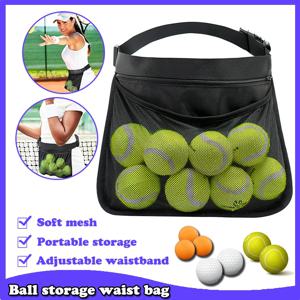 테니스 공 홀더 조정 가능한 테니스 공 허리 가방 Sweatproof 메쉬 천으로 공 주머니 Pickleball 훈련 지주 가방 액세서리