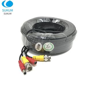 고화질 AHD 카메라 케이블, 동축 출력 및 DC 플러그 연결, 아날로그 CCTV DVR 시스템용 BNC, 5 m, 10 m, 20 m, 30m