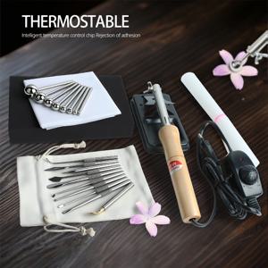 패브릭 꽃 다림질 기계 납땜 인두 꽃 만들기 도구 다림질 도구 DIY 조정 가능한 온도 볼 흙손 (EU 플러그)