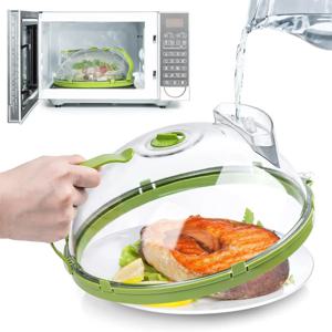 전자레인지 식품 커버 찜기 및 손잡이가 있는 투명 전자레인지 스플래시 가드 주방 가제트