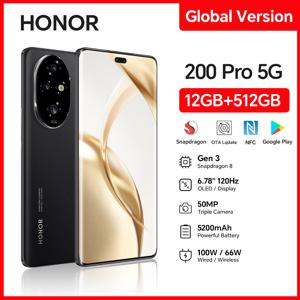 HONOR 200 Pro 5G 12GB+512GB 6.7인치 OLED 화면, 듀얼 SIM, 50MP 트리플 카메라, 고속 충전, Android 스마트폰