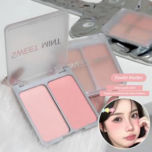 SWEETMINT 투 컬러 블러쉬 매트 브라이트닝 저채도 수축 및 확장 내추럴 투인원 블러쉬