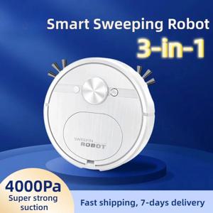 3-in-1 스마트 청소 로봇 진공 청소기 4000 Pa 로봇 진공 청소기 흡입력 애완 동물 헤어 카펫 바닥에 적합
