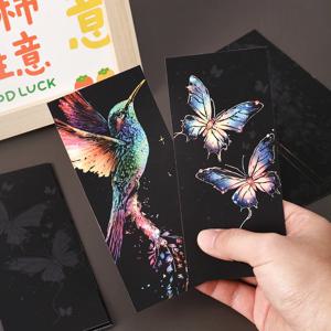 12 다채로운 북마크 스크래치 종이 수제 DIY, 북마크 드로잉 휴대용 낙서 스크래치 드로잉