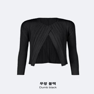 칭베이 여성 패션 슬림핏 숏 재킷 봄 가을 얇은 디자인 감각 플리츠 오픈 가디건 아우터웨어 스타일리시 아우터 레이어