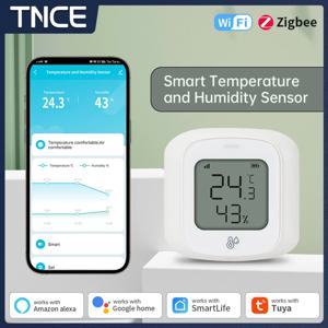 TNCE Tuya 온도 습도 센서 WIFI Zigbee, 습도계 온도계 모니터 감지기, 스마트 라이프 지원 Alexa Google 홈