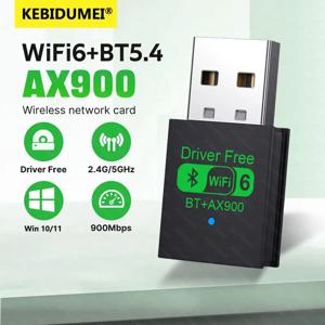 WiFi 6 AX900 Bluetooth 5.4 WiFi USB 어댑터 무선 네트워크 카드 PC/노트북 Win10/11 용 2.4G 및 5GHz Wlan 수신기 신호 수신기