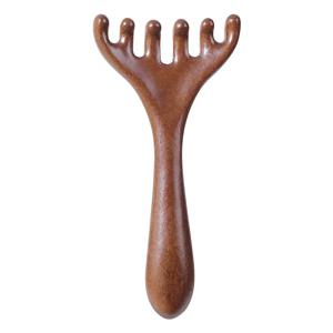 Alwafore 천연 백단 마사지 빗 6 발톱 헤드 경혈 마사지 Gua Sha 도구 목 페이스 리프팅 스크래핑 마사지