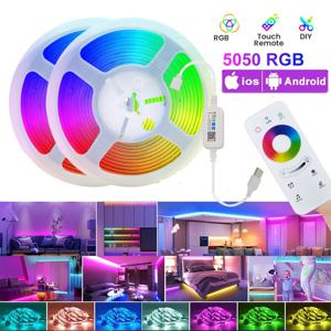 1-30M/100FT LED 스트립 라이트 USB RGB LED 리본 테이프 블루투스 터치 리모컨 LED 스트립 LED TV 백라이트 침실 장식용