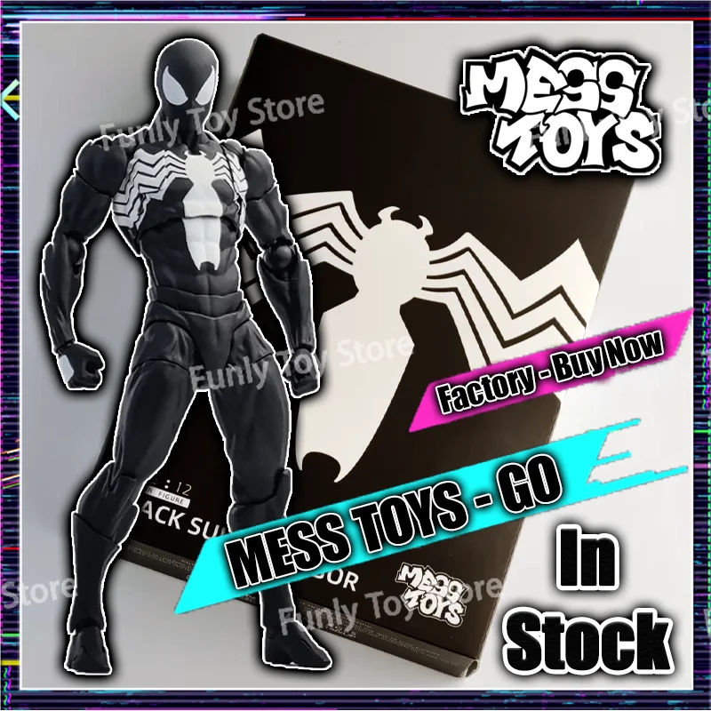 재고 있음 Mess Toys 스파이더 맨 심비오트 스파이더 맨 Messtoys 블랙 슈트 Neighbor Scarlet Spider 애니메이션 액션 피규어 선물 완구