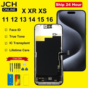 JCH AAAA 등급 LCD 디스플레이 아이폰 X XR XS 11 12 13 미니 14 15 플러스 16 프로 맥스 터치 스크린 교체 pantalla ecran