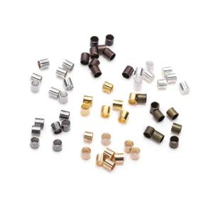 150-500pcs 1.5 2.0 2.5mm 골드 구리 튜브 크림프 엔드 비즈 스토퍼 스페이서 비즈 쥬얼리 만들기 결과 용품 목걸이