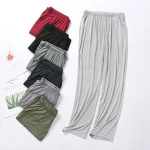 여름 남성 모달 슬리핑 바지 솔리드 수면 바지 남성 잠옷 바지 부드러운 잠옷 파자마 Homewear 2025 봄 가을 4XL