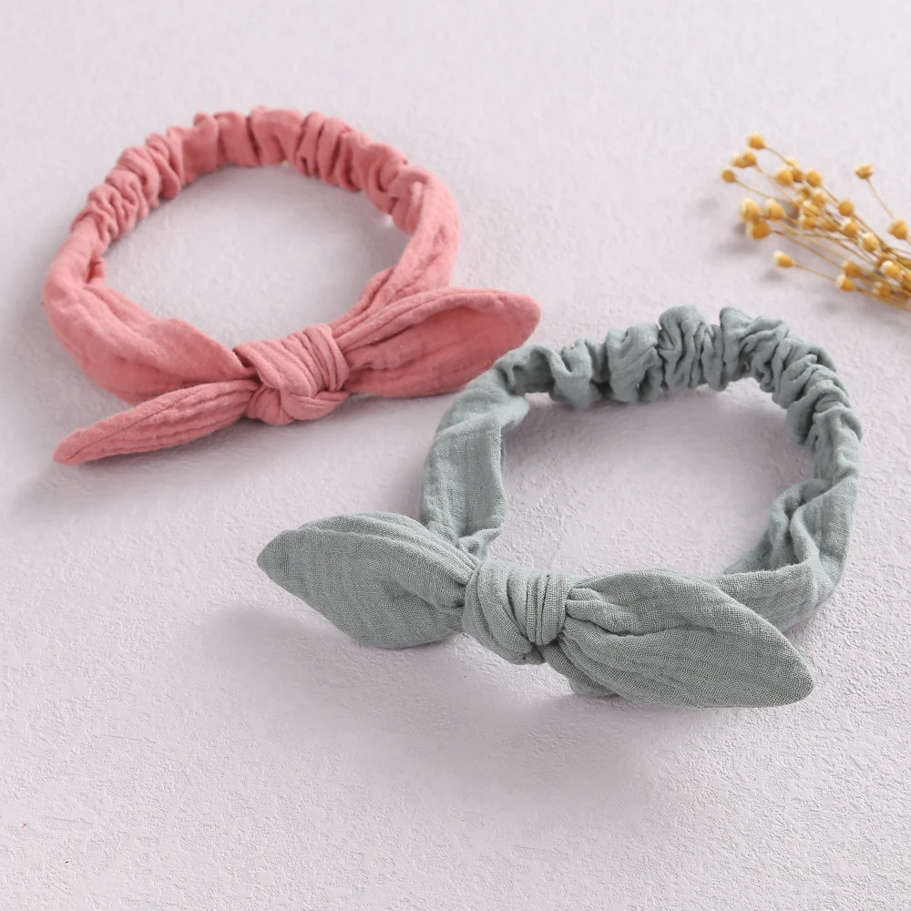 토끼 귀 아기 소녀 머리띠 탄성 소녀 헤어 밴드 신생아 아기 활 머리띠 Bowknot 헤어 액세서리