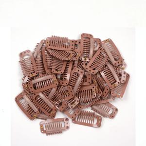 24 Pcs 헤어 클립 32mm 헤어 익스텐션 스냅 클립 여성용 금속 가발 빗 클립 헤어 익스텐션