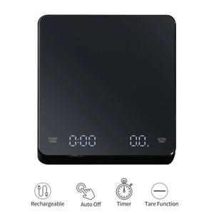 타이머 LED 스크린이 있는 디지털 커피 스케일 에스프레소 USB 3kg 최대 무게 0.1g 온스/ml/g 주방 저울의 고정밀 측정