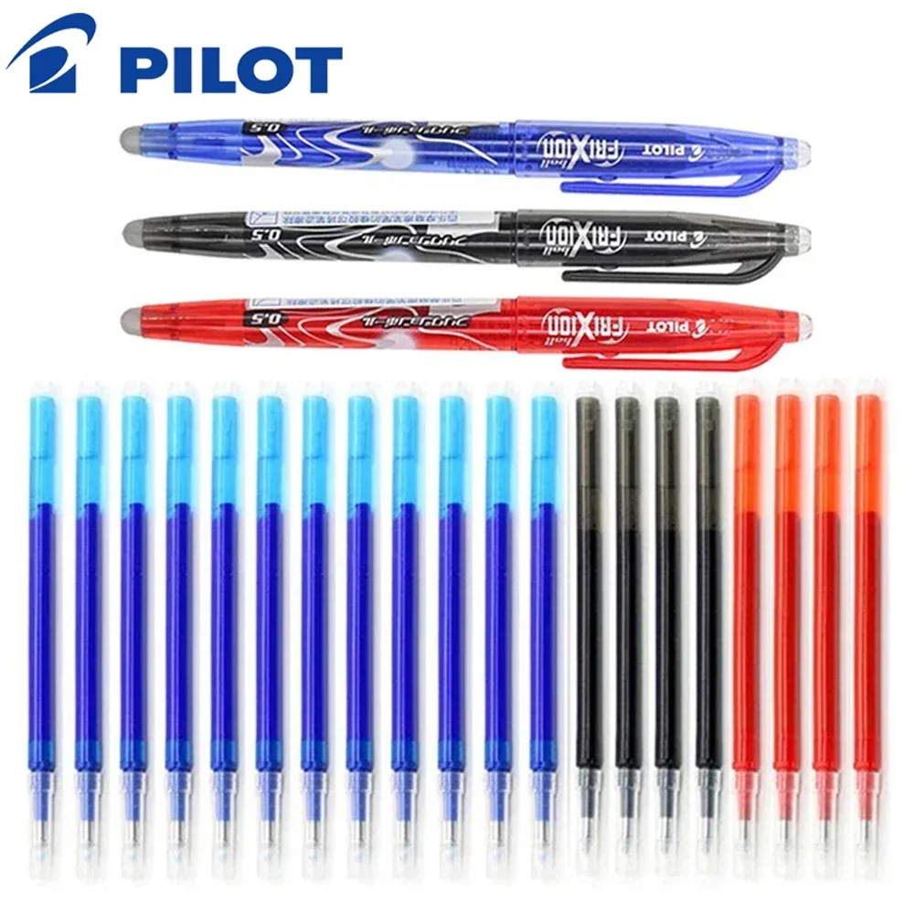 Pilot Frixion 지워지는 젤 펜 세트, 블루, 블랙, 레드, 교체 가능한 리필, 학생 쓰기 학용품, 사무실 액세서리, 0.5mm