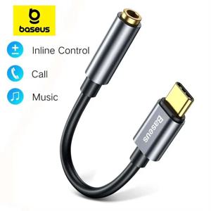 Baseus Type C ~ 3.5mm 이어폰 잭 Huawei P40 P30 Pro Xiaomi 10 9 Type C 헤드폰 오디오 어댑터 용 AUX USB C 케이블 어댑터