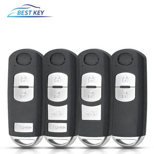 Mazda X-5 Summit Axela Atenza M3 M6 CX-5 자동 원격 키(Uncut Blade 스마트 원격 키 쉘 케이스 포함) 용 최고의 키 2/3/4 버튼