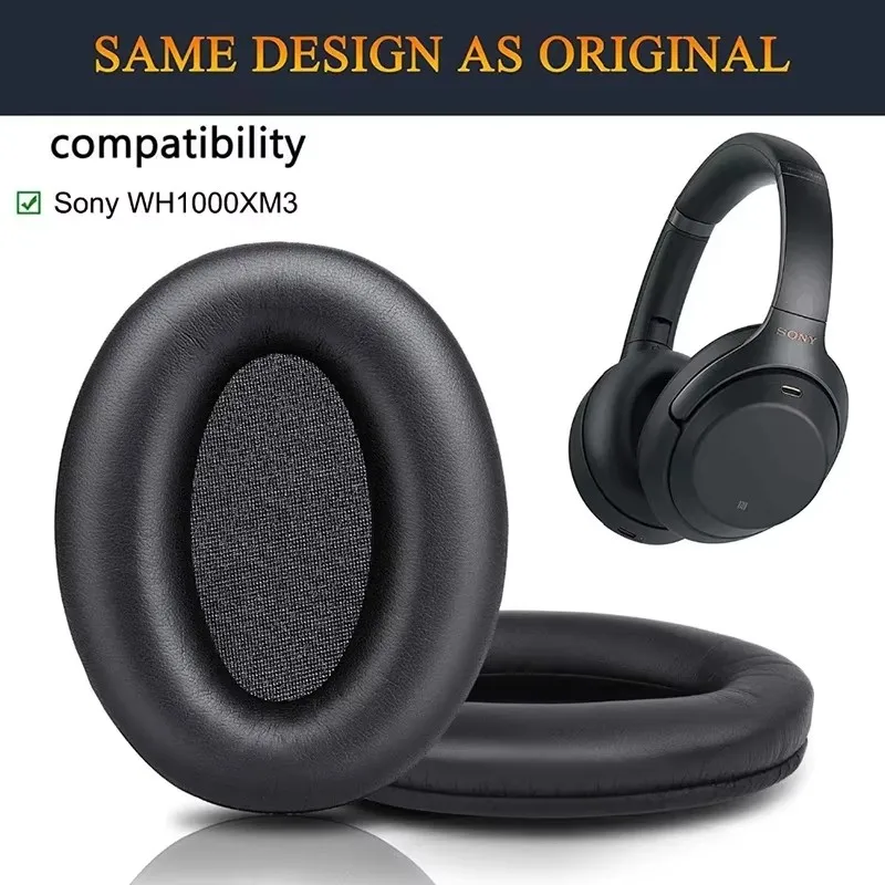 전문가용 WH1000XM3 이어 패드 쿠션 교체 - 소프트 프로가 포함된 Sony WH-1000XM3 오버이어 헤드폰과 호환되는 이어패드