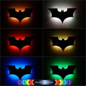 Batmanes 야간 조명 멋진 원격 제어 멀티 컬러 3D 크리 에이 티브 박쥐 분위기 홈 인테리어 침실 벽 교수형 램프