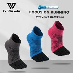 WRELS 다섯 손가락 양말 발목 양말 스포츠 통기성 땀 흡수 편안한 쉐이핑 마찰 방지 발가락이있는 쇼 양말 없음