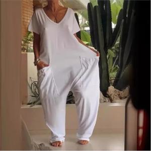점프 슈트 여성 2024 스파게티 스트랩 느슨한 Elegante Playsuit Pantalones Informales 점프 슈트 여성 여름 넓은 다리 긴 바지