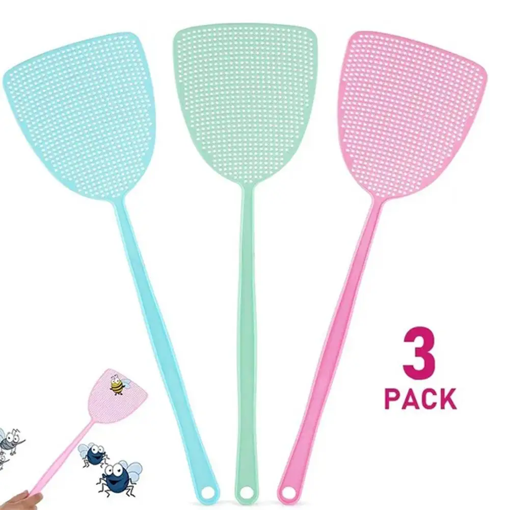 3pcs 플라이 찰싹 때림 두꺼운 플라스틱 플라이 찰싹 때림 모기 해충 방제 곤충 살인자 홈 주방 액세서리