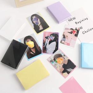 50 개/갑 아이스크림 컬러 카드 가방 Photocard 슬리브 아이돌 사진 카드 보호 보관 가방 PP 서리로 덥은 카드 필름