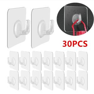 30pcs 강한 접착 후크 원활한 사진 프레임 옷걸이 후크 방수 주방 욕실 액세서리 다기능 스토리지 후크