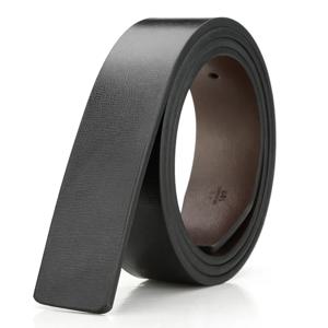 남성용 PU 가죽 벨트, 양면 벨트, 버클 없음, 하이 퀄리티 블랙 다크 브라운 스트랩 허리띠, 3.3cm, 신제품