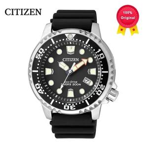 스포츠 다이빙 시계를위한 오리지널 CITIZEN 시계 실리콘 빛나는 시계 BN0150 에코 드라이브 시리즈 블랙 캐주얼 다이얼 쿼츠 시계
